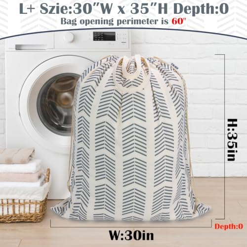 Canvas Laundry Bag with Handles & Drawstring 30"Wx35"H, L+ Geom Arrow - Image 2