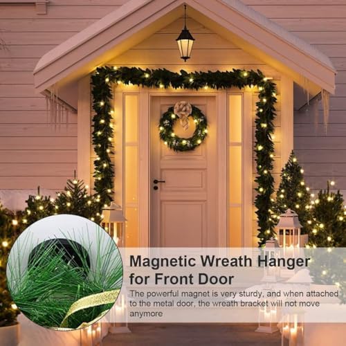Linwnil 2 Pack Magnetic Wreath Hanger Wreath Holder Wreath Hanger Hook - Image 3