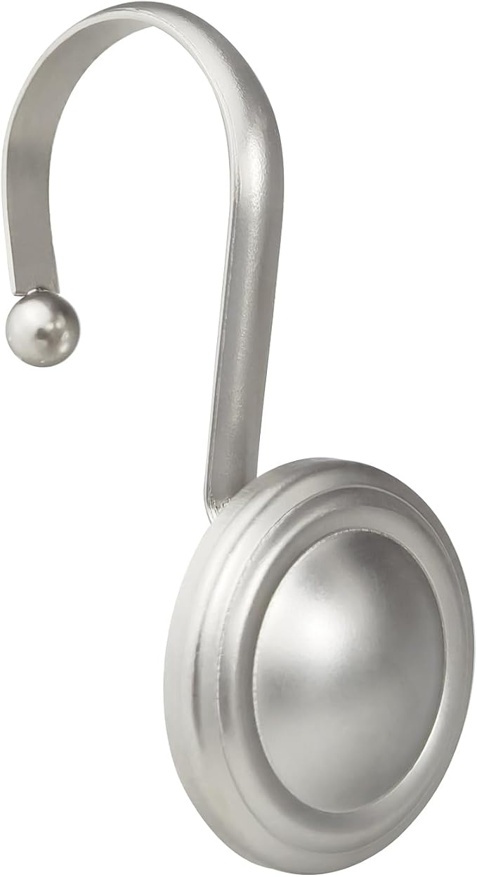 CHICTIE Nickel Shower Curtain Hooks Rings, Decorative Silver Shower Hook by CHICTIE