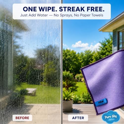 Pure Sky Window & Glass Cleaning Cloth Patented DUO-FECT Technology Streak-Free - Image 4