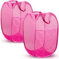2 Pack Pop Up Laundry Hampers, 70 L Collapsible Foldable Mesh Basket by Unknown