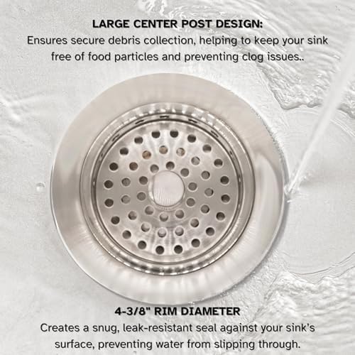 Westbrass A214-20 3-1/2" Post Style Large Kitchen Sink Basket Strainer - Image 5