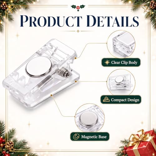 Yalikop 100 Pack Magnetic Christmas Light Clips Bulk Extra Strong Magnetic - Image 7
