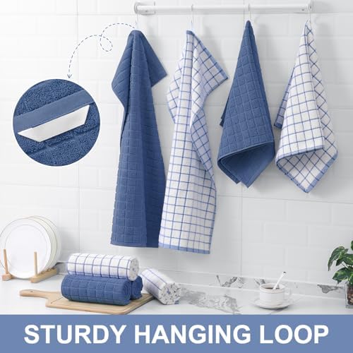 Homaxy Large Premium Cotton Kitchen Towels 16"x 28", 4 Pack - Image 6