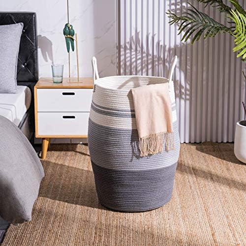 Large Laundry Basket Hamper Woven Blanket Basket Clothes Hamper - Image 4