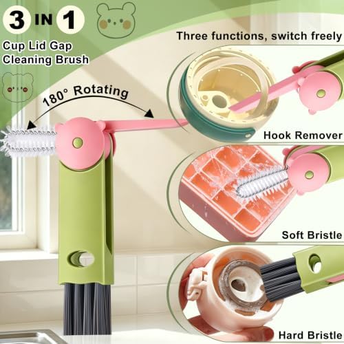 3 in 1 Cup Lid Gap Cleaning Brush, Home Kitchen Crevice Brush Cleaning Tools - Image 2