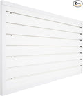 Slatwall Panel Garage Organizer, Heavy Duty Wall Mounted PVC Slat Wall Panels, Tool Organization Peg Board 4ft x 2ft (White)