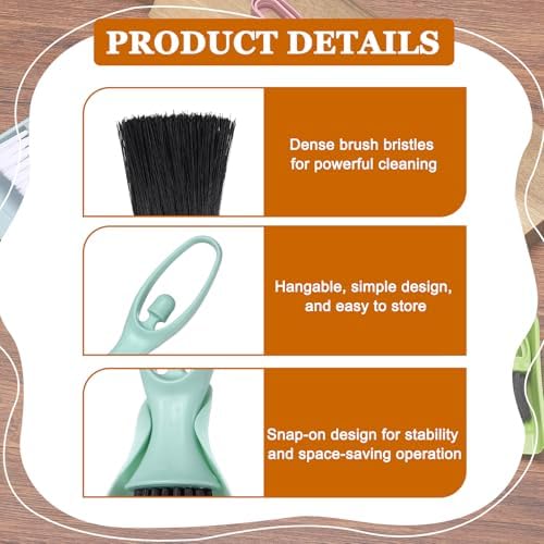uxcell 2 Pcs Mini Dustpan and Brush Set, Small Broom and Dustpan Set - Image 3