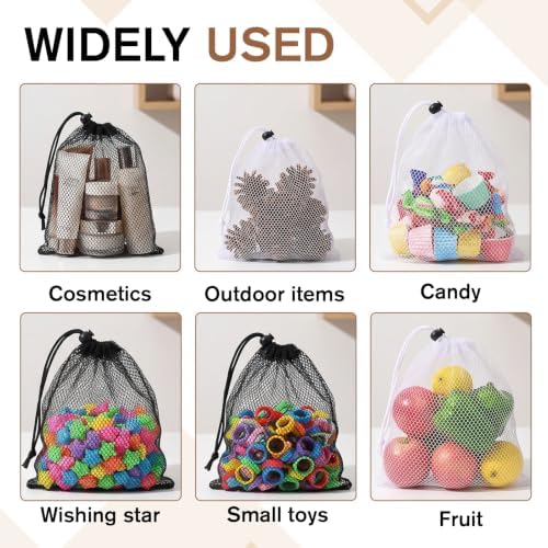 8Pcs 7.8x5.9In Mesh Drawstring Bag, Small Drawstring Bags - Image 4