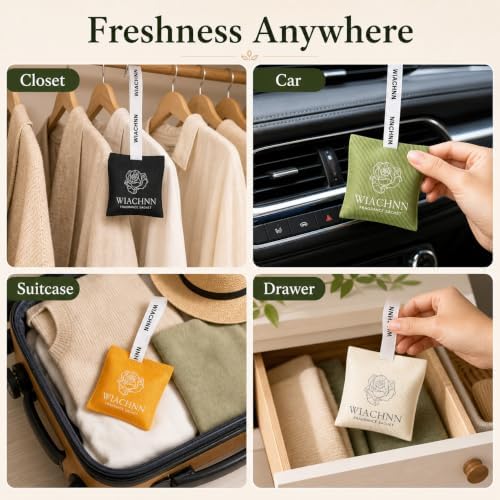 4-Packs Hanging Scented Sachets | Long-Lasting Closet Deodorizer Air Freshener - Image 3