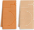 Abstract Boho Orange Kitchen Towels, Minimalist Contemporary Dish Tea Towels by Unknown