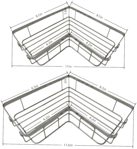 Shower Caddy 2 Pack, Stainless Steel No Drilling Adhesive Bathroom Organizer - Image 4
