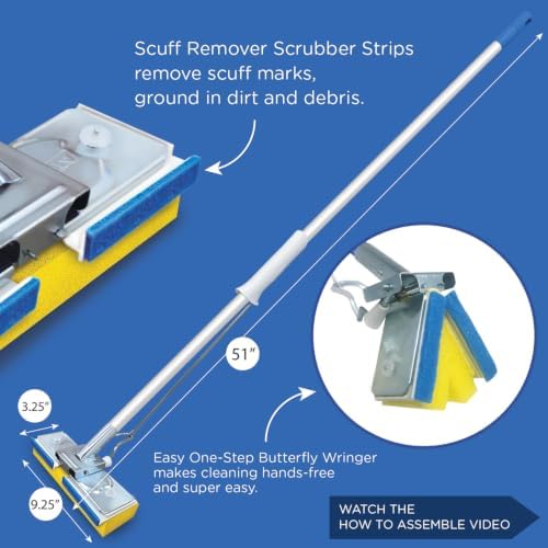 LOLA Squeezematic Butterfly Automatic Sponge Mop, 4 Mop Heads - Image 2