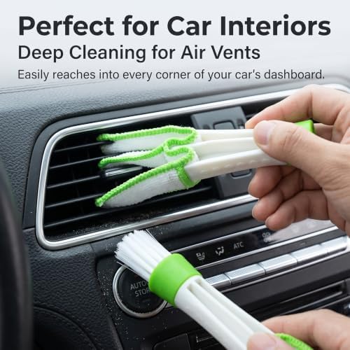 3 PCS Mini Duster for Car Air Vent, Soft-bristle Dual-ended Cleaning Brush - Image 4