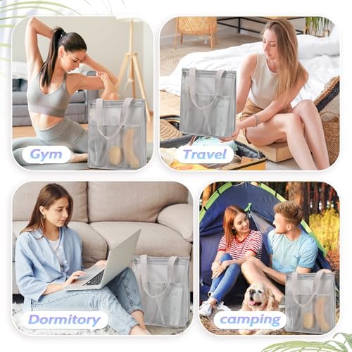 famichan Portable Mesh Shower Caddy Bag, Bathroom Shower Organizer Tote - Image 5