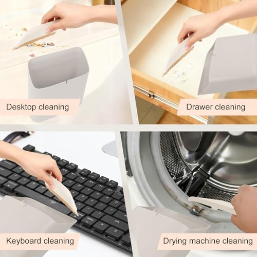 Mini Trash Can Broom Dustpan: Small Hangable Compact Garbage Lint Bin - Image 2