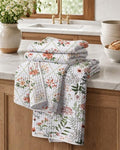Miss Adola Reversible Microfiber Kitchen Towels Set of 2, Vivid Blossoms by MissAdola
