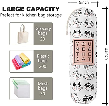 Funny You Me & The Cat, Grocery Bags Holder Organizer - Image 3