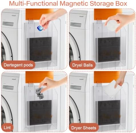 Picowe Magnetic Laundry Storage, Large Clear Acrylic Lint Holder Bin - Image 7