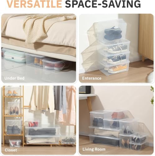 novelinks 8 Pack 6 Quart Clear Plastic Storage Bins - Image 5
