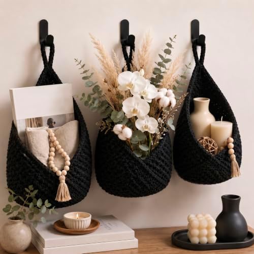 Honeydak 3 Hanging Baskets, Cotton Rope - Image 2