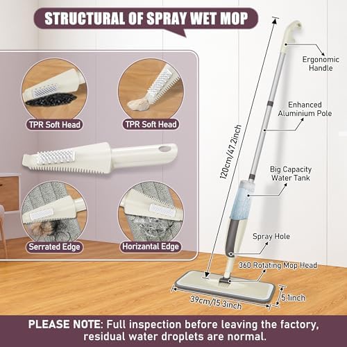 Spray Wet Mops for Floor Cleaning: Hardwood Floor Mop Refillable Reusable - Image 4