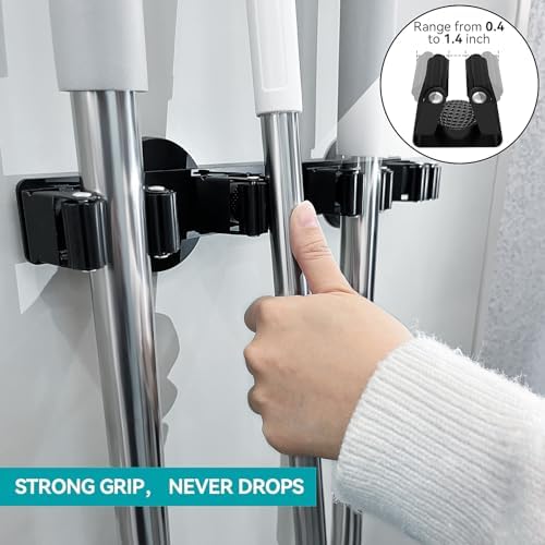 Magnetic Mop Broom Holder, Strong Non Slip Magnetic Broom Mop Hanger, Heavy - Image 3