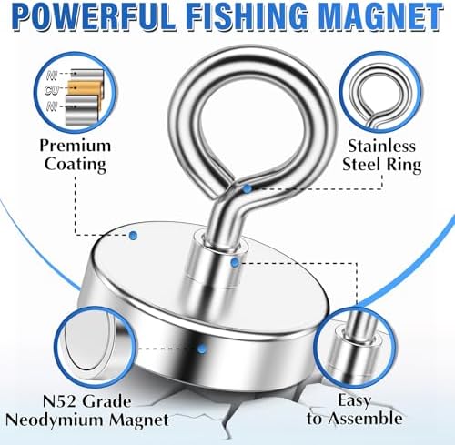 1.42 Inch Neodymium Fishing Magnet, 150 LB Strong Magnet Fishing - Image 7