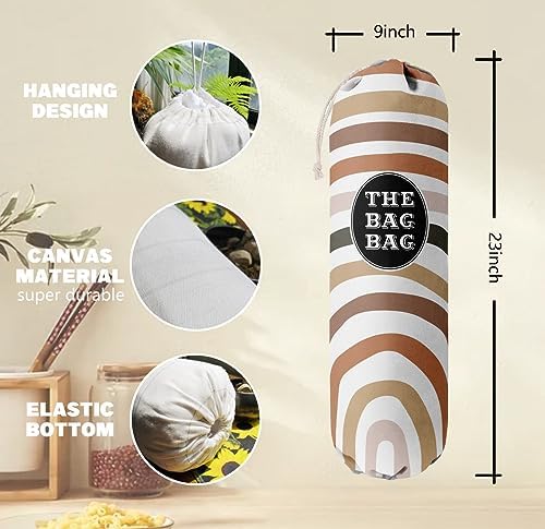 Boho Pattern Grocery Bags Holder and Organizer, Wall Mount Plastic Bags Storage - Image 3