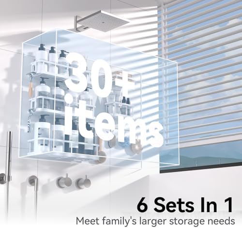 YASONIC Shower Caddy Adhesive, Rustproof Shower Organizer - Image 3
