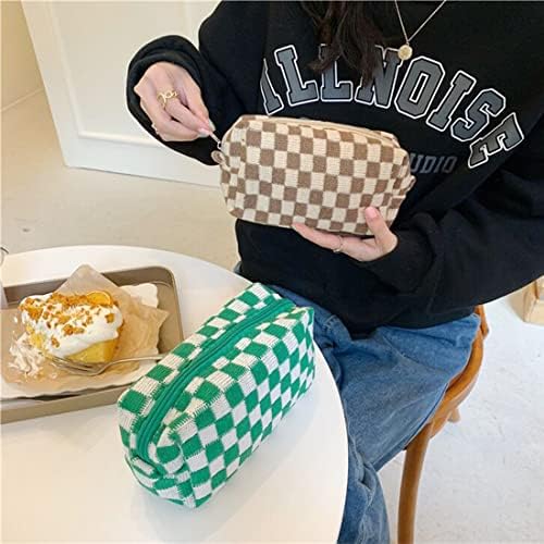 SxoSyo 2 Pcs Checkered Cosmetic Bags - Image 3