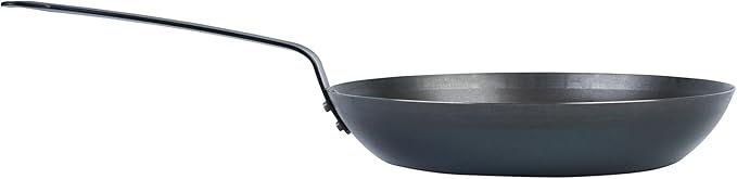 Met Lux 11 Inch Fry Pan, 1 Lightweight Frying Pan - Induction-Ready, Triple-Riveted, Black Carbon Steel Cooking Skillet, Durable, For Searing, Sauteing, And Browning Food - Restaurantware