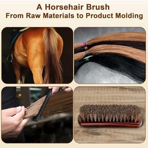 Professional 100% Horsehair Shoe Brush Premium Horsehair Dauber Applicators - Image 3