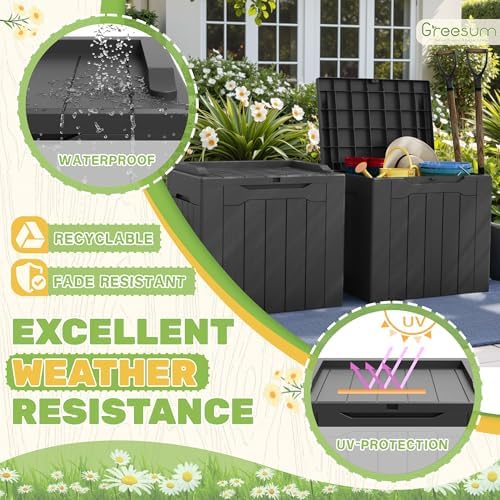 Greesum 31 Gallon Deck Box for Outside, All Weather Outdoor Storage Boxes for - Image 5