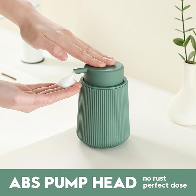 YAUKPH Striped Foaming Hand Soap Dispenser Sage Green | - Image 3