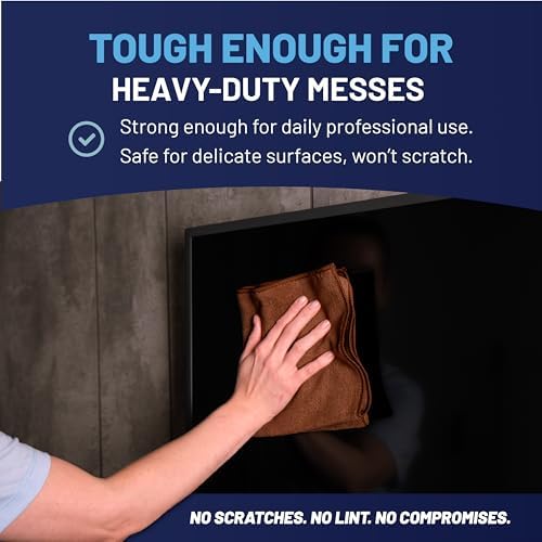 MW Pro Microfiber Cleaning Cloth | Brown | 12 Pack | 16” x 16” | Coffee - Image 6