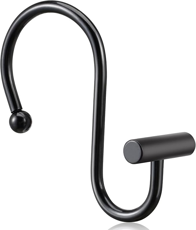 CHICTIE Black Shower Curtain Hooks Rings, Decorative - Image 2