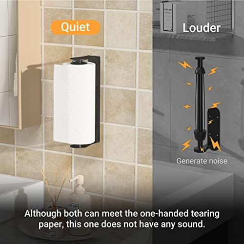Paper Towel Holder Under Cabinet, One-Hand Tear, Wall Mount or Adhesive - Image 4
