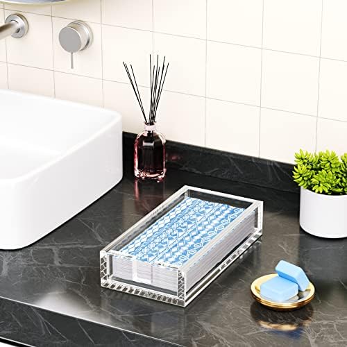 HIIMIEI Acrylic Napkin Holder for Bathroom, Guest Towel Holder Tray（Clear） - Image 4