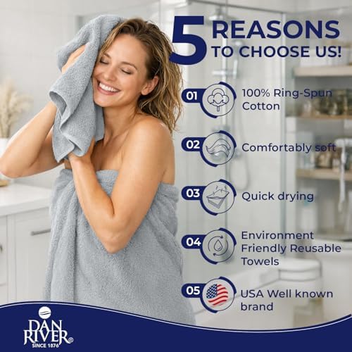 DAN RIVER 8 Piece Luxury Bath Towels - Image 5