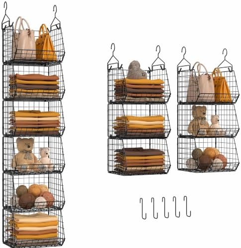 6 Tier Closet Hanging Organizer, Clothes Hanging Shelves by X-cosrack