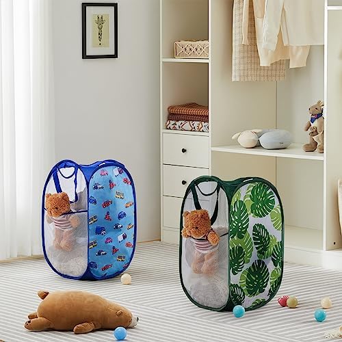 TECHMILLY Collapsible Mesh Pop Up Laundry Hamper - Image 2