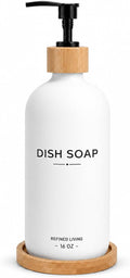 Dish Soap Dispenser, 16OZ Glass Kitchen Soap Dispenser by INFF