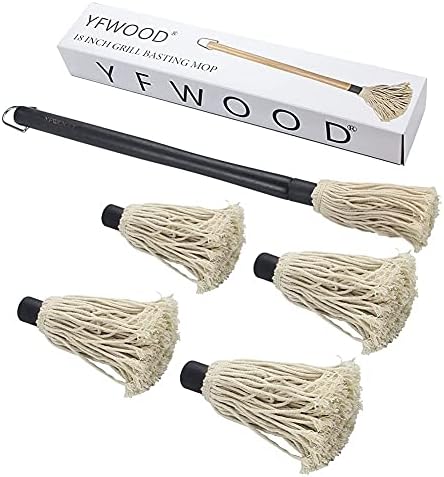 YFWOOD 18 Inch Grill Basting Brush BBQ Mop Sauce Brush Wooden Long Handle - Image 7