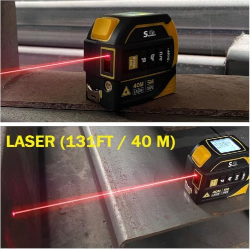 4-in-1 Laser Tape Measure with Laser Level Crosshairs |130ft/40m Laser - Image 6