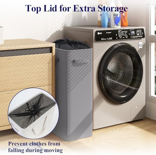 Optish 50L Slim Laundry Hamper, Small Laundry Hamper - Image 4