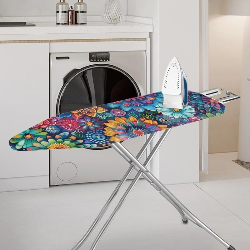 Hippie Flower Ironing Board Cover Colorful Lotus Daisy Flowers Stretchy Ironing - Image 2