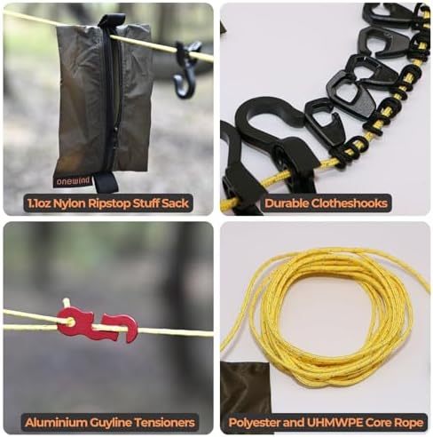 onewind Campsite Storage Line, 6m/19ft Camping Clothesline Hanging Gear - Image 3