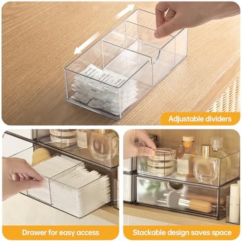 PAVSTINE Medicine Cabinet Organizer 3 Pack, Plastic Stackable Storage - Image 3