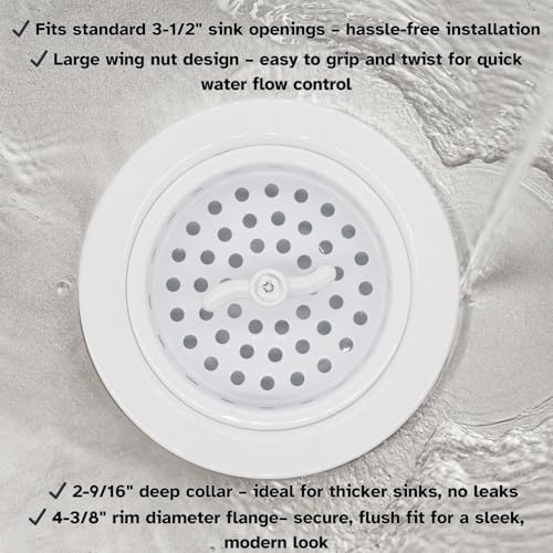 Westbrass A213-51 3-1/2" Wing Nut Twist Style Large Kitchen Sink Basket Strainer - Image 5